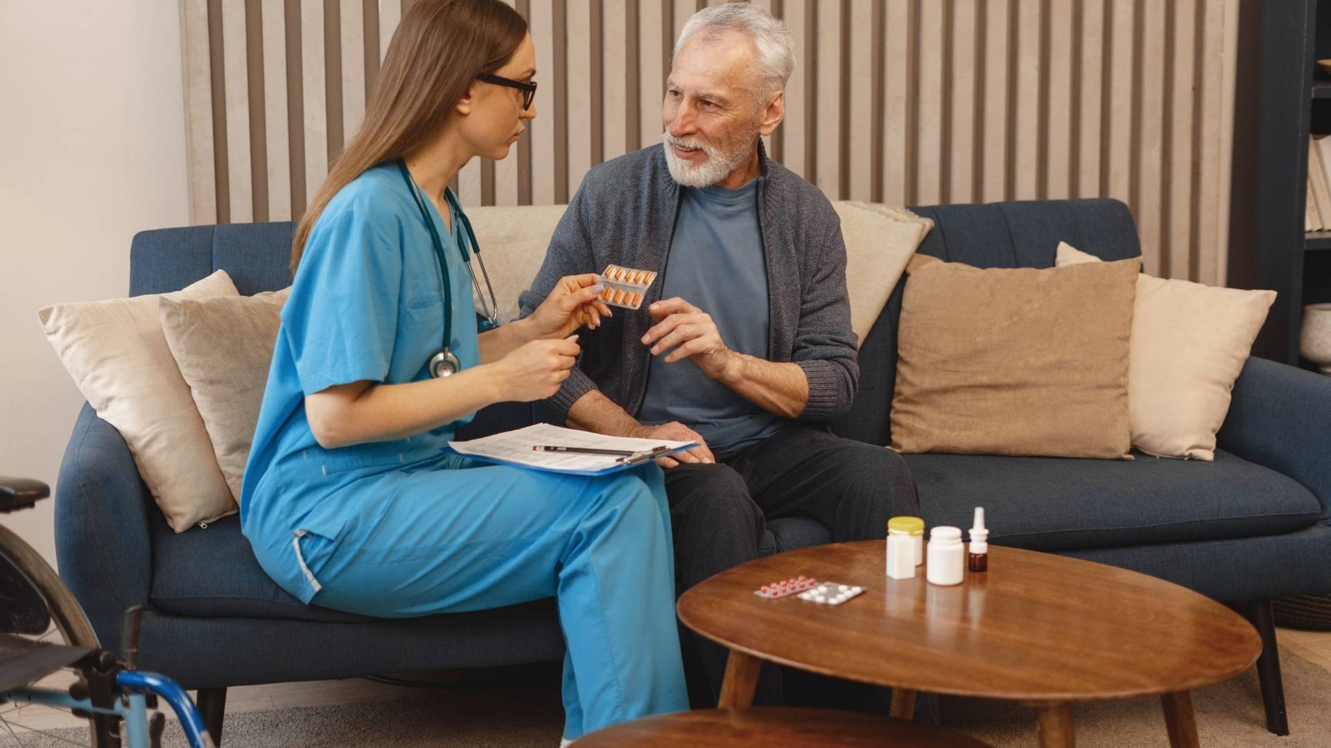 doctor helps patient understand their medication