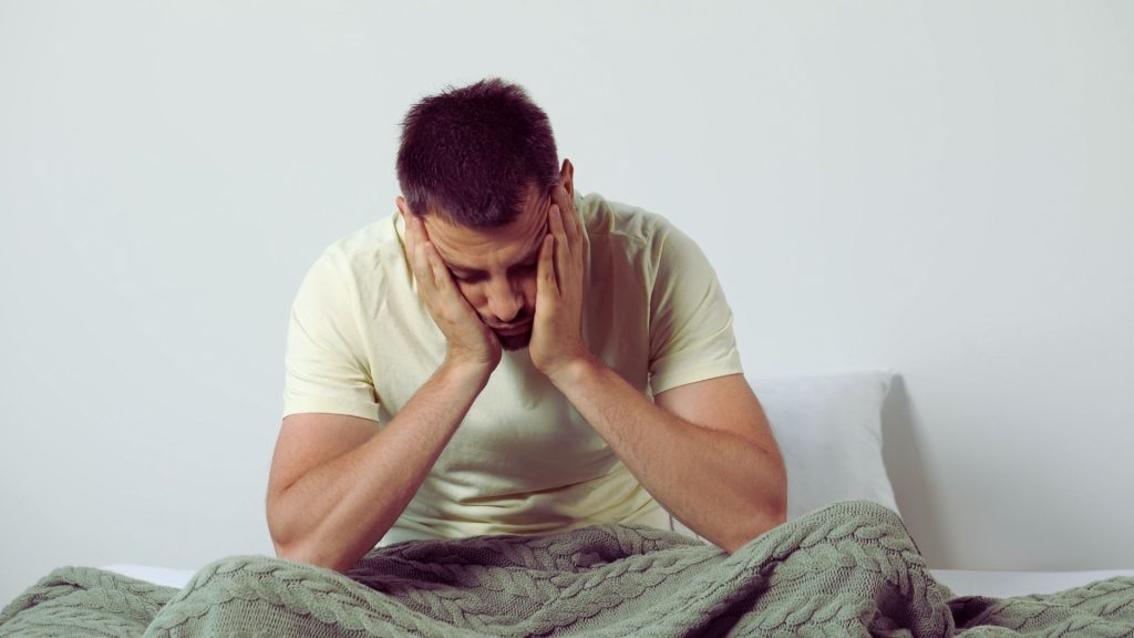 Person experiencing physical and emotional symptoms of fentanyl withdrawal