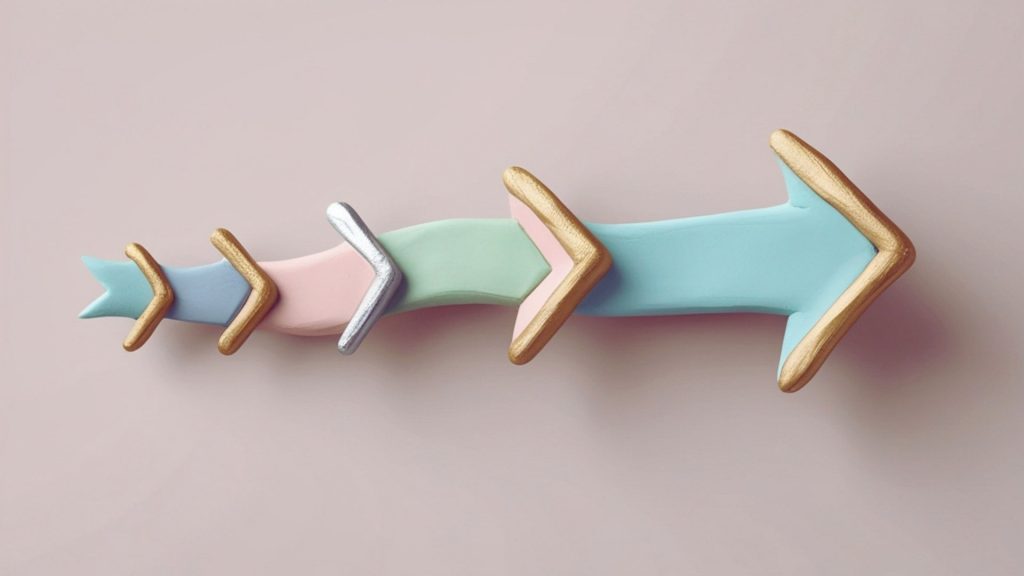 Arrows increasing in size to represent progress through an intensive outpatient program timeline