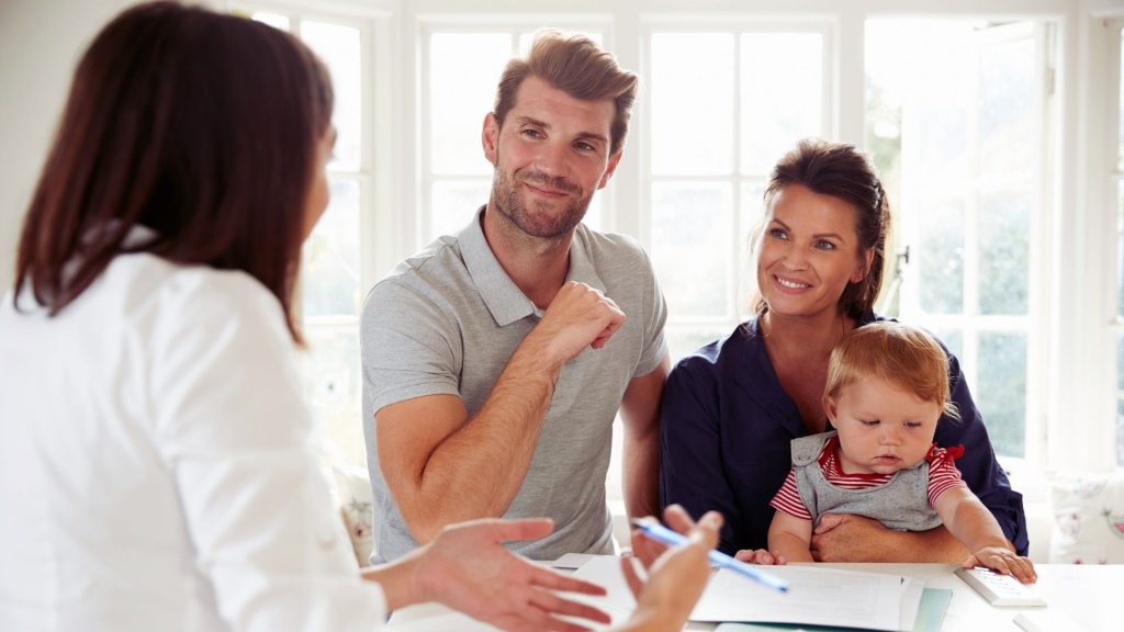 Family participating in addiction family education program with counselor